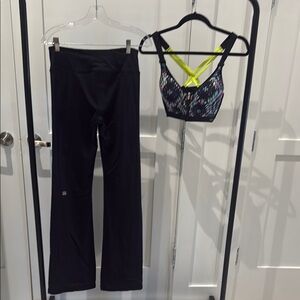 Victoria Secret Sport Set - Black Boot Cut Flare Pants S and Sports Bra 34C